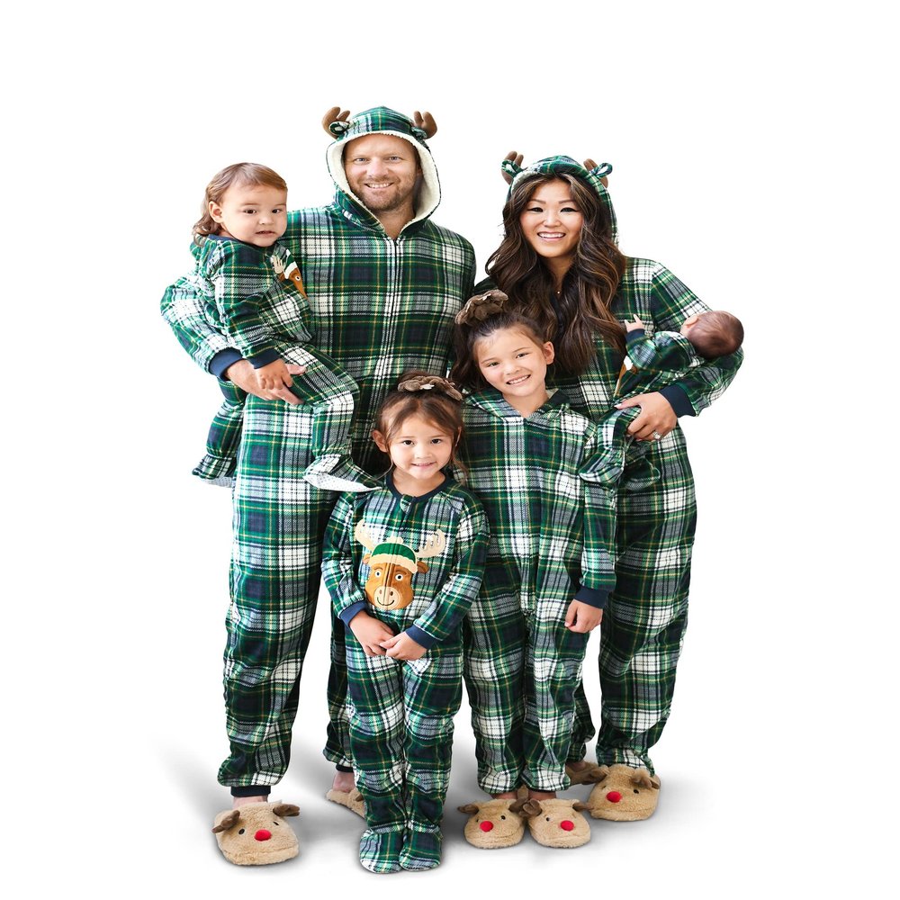 The Children's Place,Family Matching Chirstmas Holiday Fleece Pajamas Sets, Adult, Big Kid, Toddler, Baby,Dog,MOOSE PLAID,Small