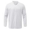 QWENTMTNTY Men's Casual Short Sleeve Shirts Cotton Linen Button Down Beach Yoga Blouse Summer Comfort Regular Fit Dress Shirt White view 2