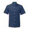 Men's Short Sleeve Guayabera Shirts Button Down Cotton Linen Beach T-Shirts Lightweight Cuban Regular Fit Dress Shirts Tops Navy view 2