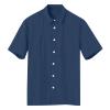 Men's Short Sleeve Guayabera Shirts Button Down Cotton Linen Beach T-Shirts Lightweight Cuban Regular Fit Dress Shirts Tops Navy view 4