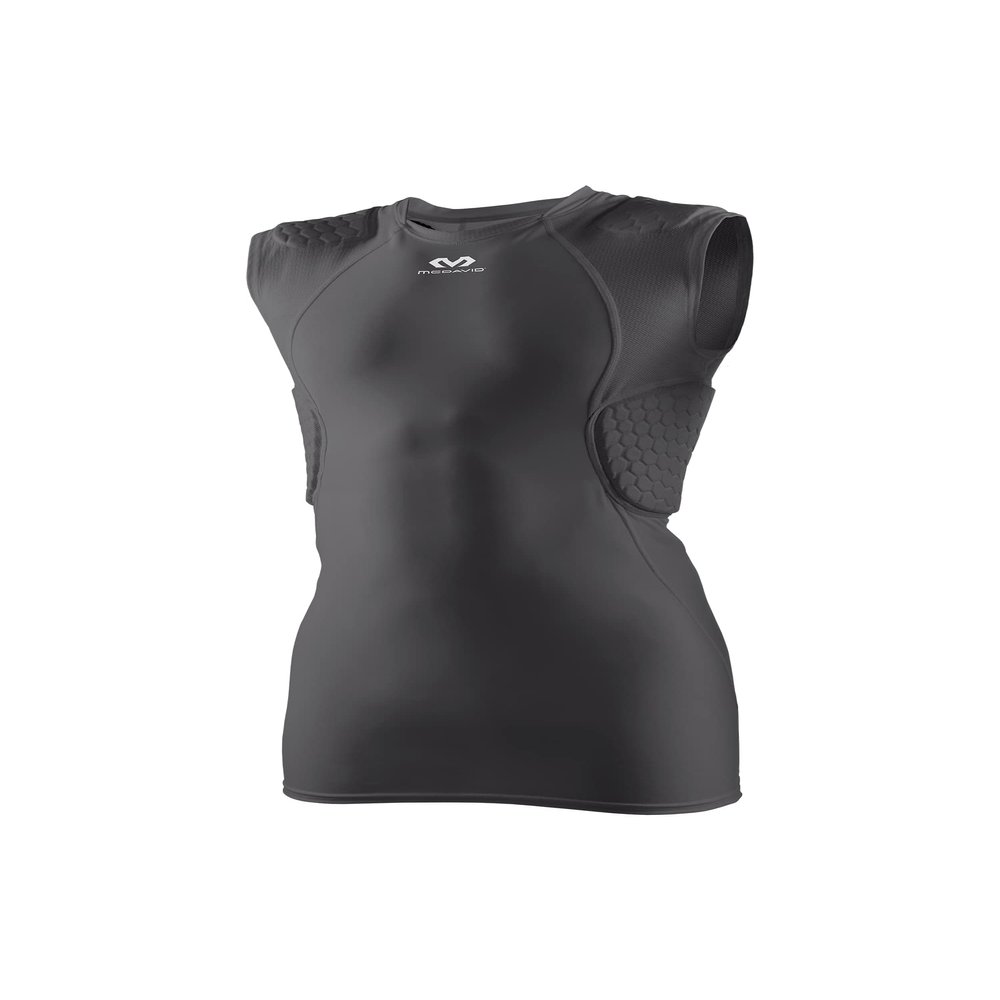 McDavid Hex Sleeveless Shirt 5-Pad, Moisture-Wicking Technology & Flexible Fit, Great for Field & Impact Sports (Adult) Black