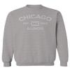 0475. Retro Vintage Graphic Chicago City Illinois Flag Men's Crewneck Sweatshirt (Light Gray X-Large) view 1