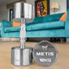 METIS Chrome Dumbbell Weights [Pair] - Pair of Dumbbell Hand Weights [2lb - 22lb] | Exercise & Fitness Dumbbells | Steel Weights Dumbbells Set | Strength Training Equipment (22lb [Pair]) view 2