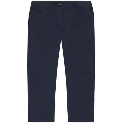 Nautica Girls' School Uniform High Waisted Bootcut Pants, Elastic Waistband with Button Closure, Twill Material, Navy/High Waist, 14