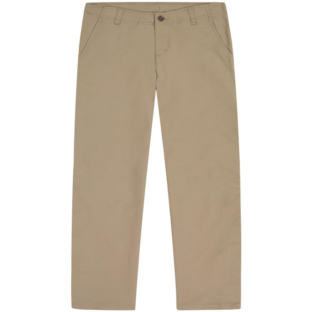 Izod Boys' School Uniform Adaptive Chino Pants with Adjustable Waistband, Velcro Closure, and Faux Buttons, Khaki, 14 Husky