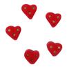 Atomik Rock Climbing Holds Set of 5 Small Screw-On Heart Footholds in Red view 1