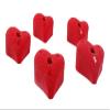 Atomik Rock Climbing Holds Set of 5 Small Screw-On Heart Footholds in Red view 2