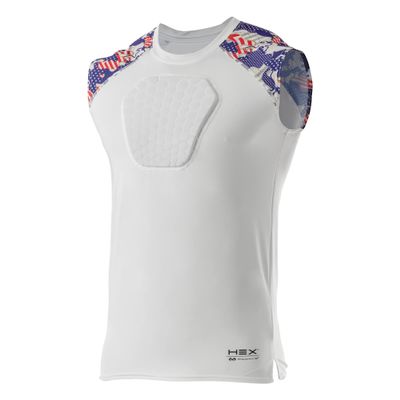 McDavid Chest Protector, HEX Baseball Chest Protector. Heart Guard Sternum Protection Compression Shirts, Padded Football Shirt for Lacrosse, Softball, Paintball, Rugby & More, Flag Camo, Adult XS