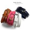 Women's Dress Skinny Belts 100% One Piece Engraved Full Grain Genuine Leather Belt 3/4"(19mm) wide (Alligator Red, 36) view 3