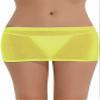 LinvMe Women's Sexy Sheer Micro Mini Thight Skirt Bikini Cover Up M Yellow view 1