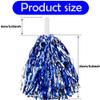 Hooshing 12PCS Pom Poms Cheerleading Blue and Silver Metallic Foil Cheer Pom Poms with Plastic Handles for Rooters Cheering Squard Team Spirit Sports view 4