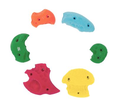 Atomik Rock Climbing Holds 6 Small Screw-On Limestones in Assorted Bright Tones