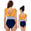 Mommy and Me Swimsuits for Women Family Matching Bathing Suits for Girls Mother Daughter Beachwear Mom and Baby Matching Swimwear Suit Bikini Set One Piece Monokini Outfit Orange Stripe Medium view 2