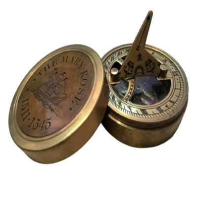 Antique Brass Sundial Compass Camping Compass Handmade Marine Pocket Compass Nautical Brass Antique Compass Decor by Allorytech