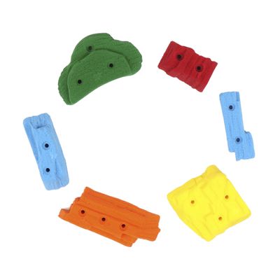 Atomik Rock Climbing Holds 6 Screw-On Small Sandstones in Assorted Bright Tones
