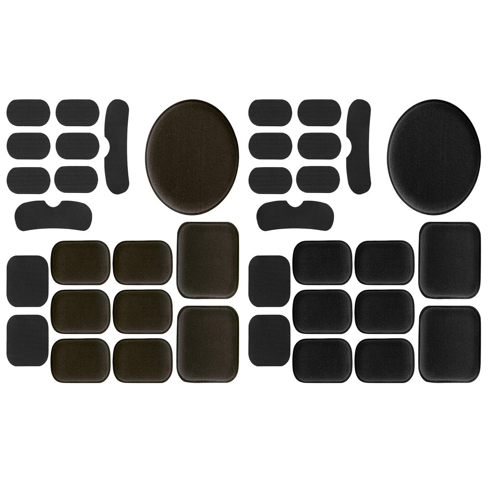 Universal Airsoft Helmet Pads, Tactical Helmet Replacement Foam Padding Kits Bicycle Accessories Mats for Fast Mich CS ACH FMA USMC PASGT (38pcs Black + Coffee)