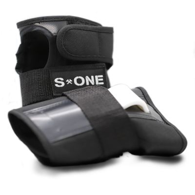 S1 Wrist Guards for Skateboarding, BMX, and Roller Skating - Black Medium (7.5"-8.5") - Highly Durable Heavy Weight Ballistic Nylon and High-Grade ABS Plastic Splint