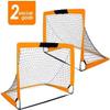 Soccer Goal Set of 2 Size 4'x3' Portable Foldable Soccer Nets Carry Bag for Games and Training for Backyard for Kids and Teens view 3