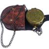 Antique Brass Compass with Chain Locket and Leather Case Be Strong Engraved Camping Compass Handmade Marine Pocket Compass Nautical A Great Gift Item for Decor by ALLORY TECH view 4