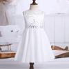 Jhaoyu Kids Flower Girls Dress Sleeveless Lace Floral Party Dresses Wedding Pageant Formal Prom Ball Gown Ivory 10 Years view 4