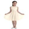 Jhaoyu Kids Flower Girls Dress Sleeveless Lace Floral Party Dresses Wedding Pageant Formal Prom Ball Gown Beige 10 Years view 1