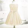 Jhaoyu Kids Flower Girls Dress Sleeveless Lace Floral Party Dresses Wedding Pageant Formal Prom Ball Gown Beige 10 Years view 4