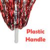 Hooshing 12PCS Pom Poms Cheerleading Red and Silver Metallic Foil Cheer Pom Poms with Plastic Handles for Rooters Cheering Team Spirit Sports view 2