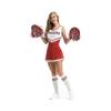 Hooshing 12PCS Pom Poms Cheerleading Red and Silver Metallic Foil Cheer Pom Poms with Plastic Handles for Rooters Cheering Team Spirit Sports view 3