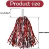Hooshing 12PCS Pom Poms Cheerleading Red and Silver Metallic Foil Cheer Pom Poms with Plastic Handles for Rooters Cheering Team Spirit Sports view 4