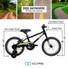 Eclypse Titan Kids Bike with Training Wheels 16 Inch Children's Bicycle for Age 3-7 Years Boys Girls Unisex Bikes - Pedal Bicycles with Training Wheels (Black) - 16" Pedal Bike,Black view 4