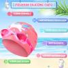 8 Pieces Silicone Swim Caps for Kids Girls Cute Unicorn Mermaid Swimming Caps Age 6-14 with Goggles Ear Plug Nose Clip Unisex Bathing Cap for Long and Short Hair Children Boys Girls Toddler view 2