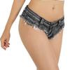 Dxyufazhe Sexy Women's Low Rise Stretch Mini Denim Shorts Hot Pants Beach Party Clubwear (X-Large, Black) view 2