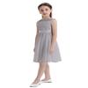 Jhaoyu Kids Flower Girls Dress Sleeveless Lace Floral Party Dresses Wedding Pageant Formal Prom Ball Gown Gray 10 Years view 3