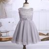 Jhaoyu Kids Flower Girls Dress Sleeveless Lace Floral Party Dresses Wedding Pageant Formal Prom Ball Gown Gray 10 Years view 4