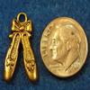 50Pcs. WHOLESALE Tibetan Antique Gold BALLET Slipper Shoe Charms Pendants Q0126 charm original view 3