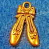 50Pcs. WHOLESALE Tibetan Antique Gold BALLET Slipper Shoe Charms Pendants Q0126 charm original view 4