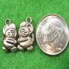 50Pcs. WHOLESALE Tibetan Silver 2-Sided MOUSE Charms Pendant Earring Drop Q0006 charm original view 3