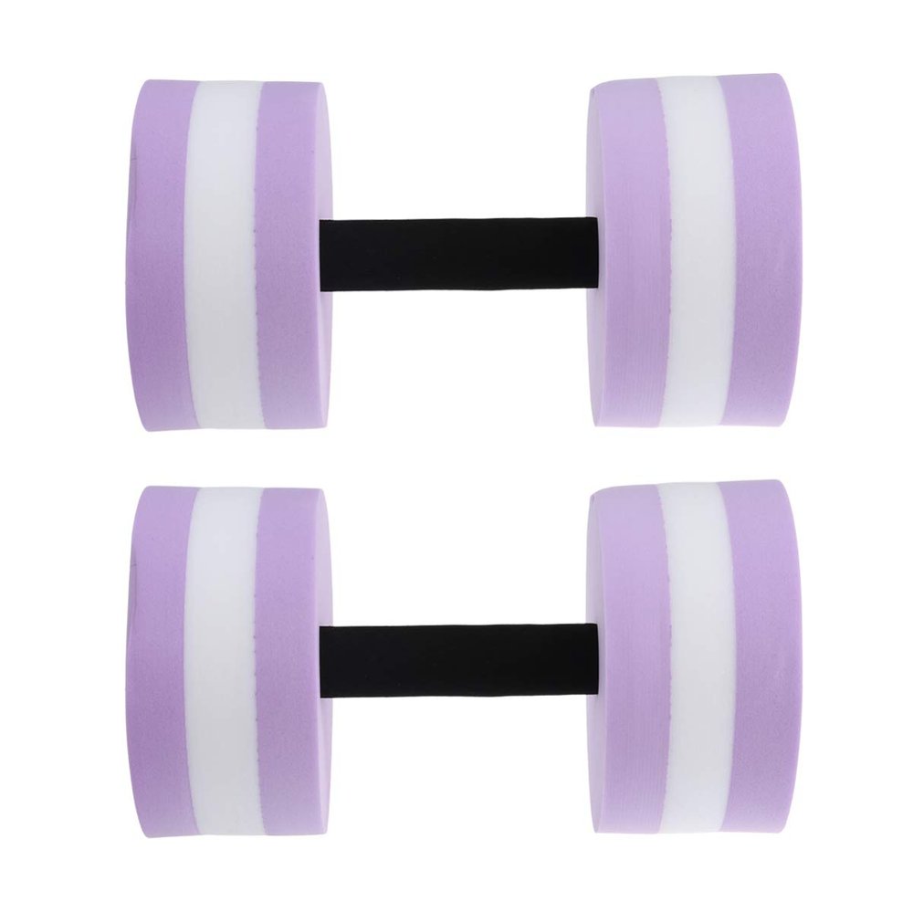 Sewroro Water Dumbbells Lightweight Aquatic Exercise Dumbells EVA Water Barbells Hand Bar for Pool Fitness Exercise Water Aerobics 2PCS (Purple)