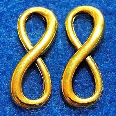 50Pcs. WHOLESALE Tibetan Antique Gold INFINITY Symbol Charms Connectors Q0889 charm original