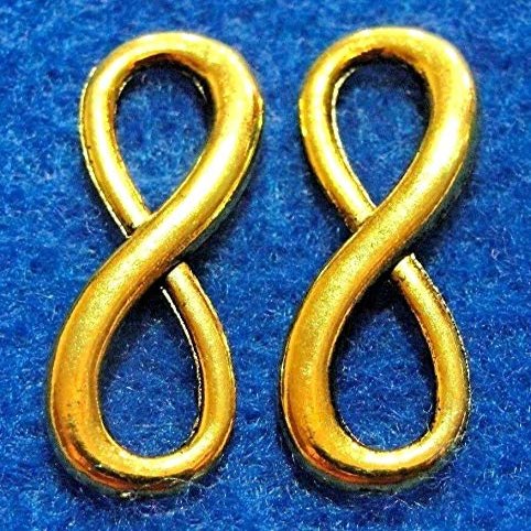 50Pcs. WHOLESALE Tibetan Antique Gold INFINITY Symbol Charms Connectors Q0889 charm original