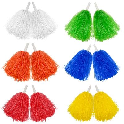 Hooshing 12PCS Pom Poms Cheerleading Muticolor Plastic Cheer Pom Poms with Handles for Team Spirit Sports Party Dance