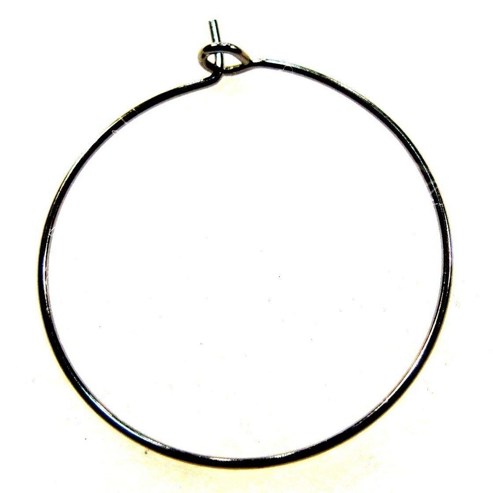 100Pcs. WHOLESALE Black Earring HOOPS 30mm / 1-1/4" Tibetan Glass Rings Q0662 charm original