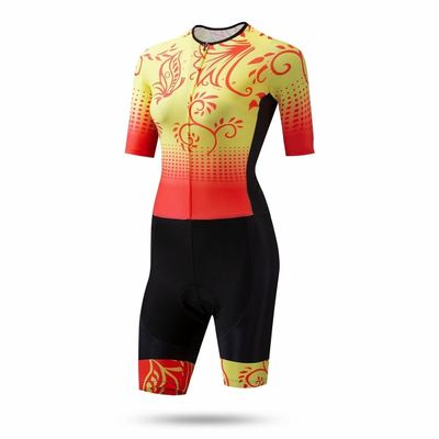 CYTSH Women's Triathlon-Suit Cycling Suit Short Sleeve One-Piece Tri-Suit - Padded Quick-Drying Slimming For Running Cycling (Color : Green, Size : XXXX-Large)