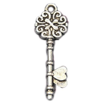 20Pcs. Tibetan Silver 3D Ornate KEY with HEARTS Charms Pendants Ear Drops LK33 charm original