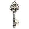 20Pcs. Tibetan Silver 3D Ornate KEY with HEARTS Charms Pendants Ear Drops LK33 charm original view 1