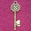 20Pcs. Tibetan Silver 3D Ornate KEY with HEARTS Charms Pendants Ear Drops LK33 charm original view 3