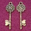 20Pcs. Tibetan Silver 3D Ornate KEY with HEARTS Charms Pendants Ear Drops LK33 charm original view 4