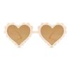 DOOVID Kids Sunglasses Heart Shaped Sunglasses for Toddler Girls Age 3-10 UV 400 Protection Outdoor Beach Z Heart Beige One Size view 2