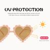 DOOVID Kids Sunglasses Heart Shaped Sunglasses for Toddler Girls Age 3-10 UV 400 Protection Outdoor Beach Z Heart Beige One Size view 3