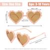 DOOVID Kids Sunglasses Heart Shaped Sunglasses for Toddler Girls Age 3-10 UV 400 Protection Outdoor Beach Z Heart Beige One Size view 4